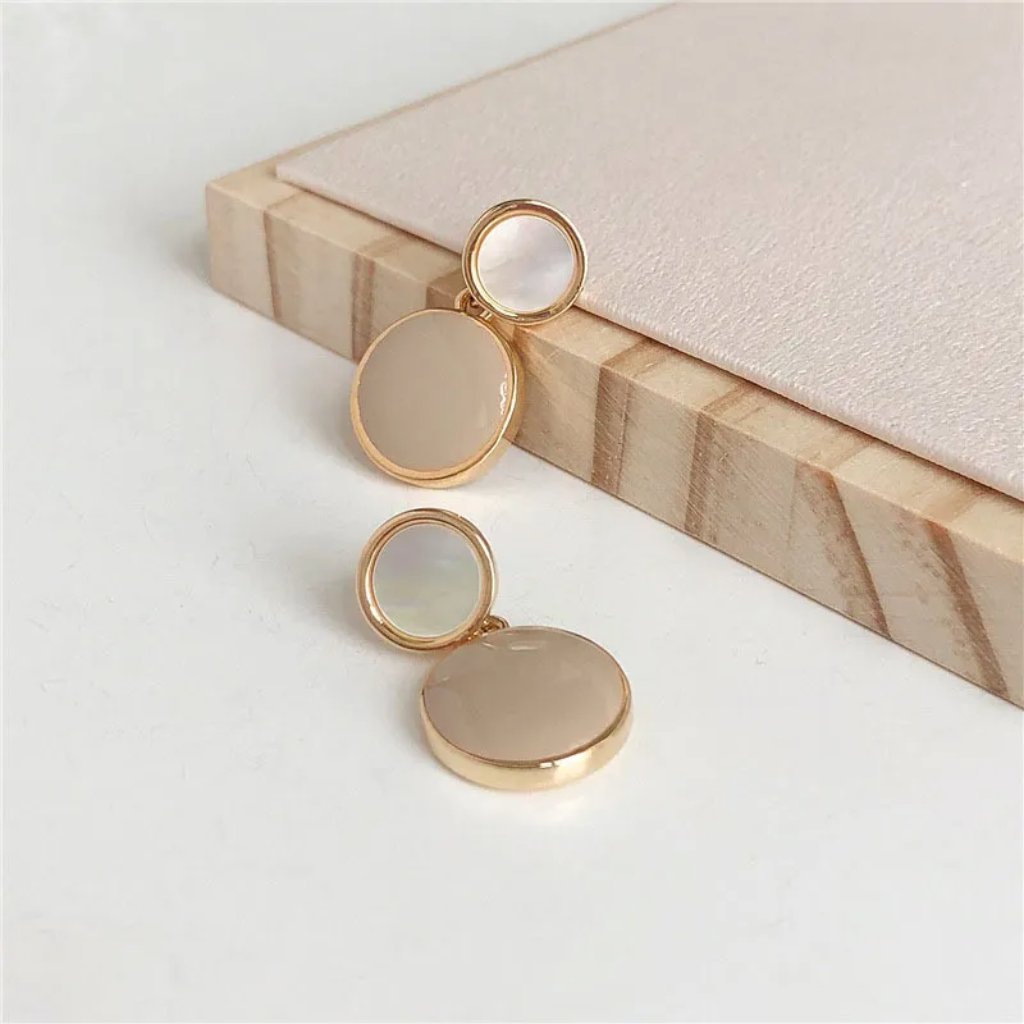 Milk Tea Enamel Earrings Creamy White Fashion Jewelry